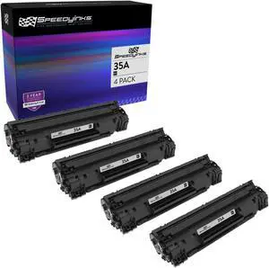 SPEEDYINKS Compatible Toner Cartridge Replacement for HP 35A (Black, 4-Pack) Compatible with all the following HP Printer models HP P1002 P1005 P1006 P1007 35A cb435a
