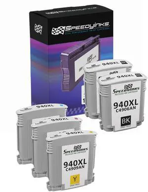 Speedy Inks Remanufactured Ink Cartridge Replacement for HP940XL High-Yield (2 Black 1 Cyan 1 Magenta1 Yellow 5Pk) Compatible with HP OfficeJet Pro 8000 8500 8500a 8500a 8500A 8500 8000 8000 8500 Speedy Inks Remanufactured Ink Cartridge Replacement for HP940XL High-Yield (2 Black 1 Cyan 1 Magenta1 Yellow 5Pk) Compatible with HP OfficeJet Pro 8000 8500 8500a 8500a 8500A 8500 8000 8000 8500