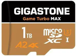 [5-Yrs Free Data Recovery] GIGASTONE 1TB Micro SD Card, 4K Game Turbo MAX, MicroSDXC Memory Card for Nintendo-Switch 1, GoPro, Action Camera, DJI, UHD Video, R/W up to 160/140 MB/s, UHS-I U3 A2 4K C10