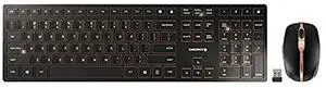 CHERRY DW 9100 Slim Wireless Keyboard and Mouse Set Combo Rechargeable with SX Scissor Mechanism, Silent keystroke Quiet Typing with Thin Design for Work or Home Office. (Black & Bronze)