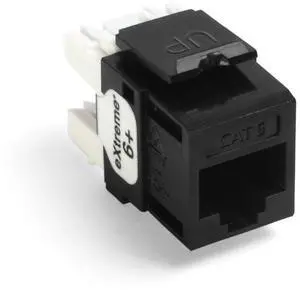 Leviton Extreme 6+ QuickPort Connector, CAT 6, 25-Pack, 61110-BE6, Black