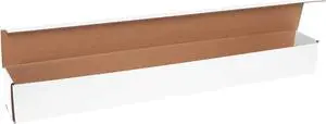 Aviditi White Corrugated Cardboard Mailer Box, 36" L x 4" W x 4" H, Pack of 50, Crush-Proof, for Shipping and Mailing UPS, USPS and FedEx