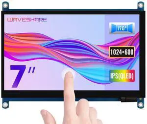 Waveshare 7inch QLED Quantum Dot Display Capacitive Touch Screen 1024×600 G+G Toughened Glass Panel Support Raspberry Pi 5/4B/3B/Zero/Zero W/Zero 2W/Pico/Pico W/Pico WH, Jetson Nano/PC/Game Console