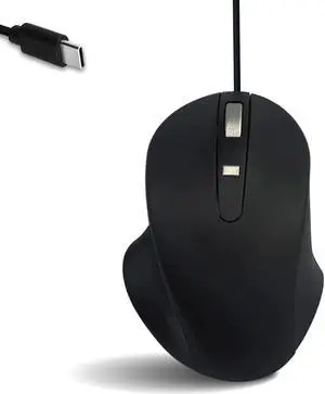 Matias Premium USB-C PBT Computer Wired Mouse - High Precision, Ergonomic Design - Left Right Hand Use - Home and Office Use - Compatible for PC, MacBook, Chromebook, Laptop, Desktop - (Black)