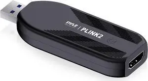 PyleUsa HDMI Capture Card - Camera Link 4K USB3.1 GEN1 HDMI-to-USB Audio-Video Recording via DSLR Camcorder Action Cam, Record Directly to Computer Gaming,Streaming,Conference,Live Broadcast,PLINK 2