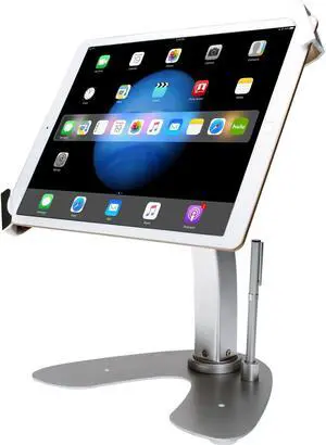 Universal Dual Kiosk  CTA Universal Dual Security Kiosk with Locking Holder & Anti-Theft Cable for iPad 10th Gen 10.9" - iPad 10.2" 7/8/9 Gen - Surface Pro 4 - Surface Go 3 & More - Silver (PAD-UATP)