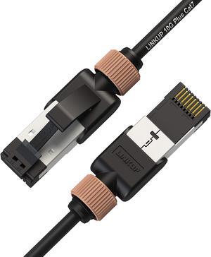 LINKUP - [Tested with Versiv CableAnalyzer] Cat7 Ethernet Cable -2 FT (12 Pack) 10G Double Shielded RJ45 S/FTP | Network Internet LAN Switch Router Game | High-Speed | 30AWG Black