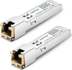 2Pack 10GBASE-T SFP+ Module, 10G SFP+ to RJ45 Copper, 10gbe SFP Ethernet Optical Mini-GBIC Transceiver for Cisco SFP-10G-T-S, Ubiquiti UF-RJ45-10G, Netgear, Mikrotik, Supermicro, Fortinet, CAT6A/CAT7