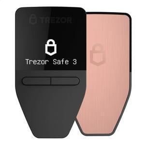 Trezor Safe 3 - Passphrase & Secure Element Protected Crypto Hardware Wallet - Buy, Store, Manage Digital Assets Simply and Safely (Galactic Rose)