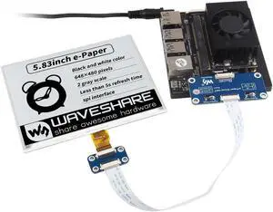 waveshare 5.83inch E-Paper E-Ink Display HAT Compatible with Raspberry Pi 4B/3B+/3B/2B/B+/A+/Zero/Zero W/WH/Zero 2W Series Boards 648×480 Pixels Black/White Dual-Color SPI Interface