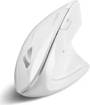 Perixx PERIMICE-813W Bluetooth Vertical Mouse - Wireless 3-in-1 Multi-Device Spec - Travelling Carry Bag - Ergonomic Right-Handed Design - White