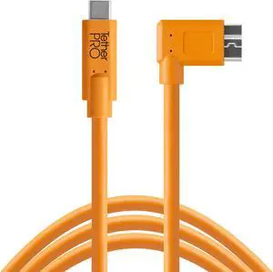 Tether Tools TetherPro USB-C to 3.0 Micro-B Right Angle Cable, 15', Orange