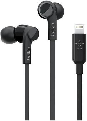 Belkin SoundForm Headphones - Wired In-Ear Earphones With Microphone- iPhone Headphones - Apple Wired Earbuds For iPhones & iPads With Lightning Connector (Black)