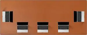 ZORESYN Large Conference Table Pads (78.74" x 35.43") - PU Leather Oversized Mouse pad Office Desk Mat - Nonslip Base and Waterproof Desktop Writing Pad Mouse Mat (Light Brown)