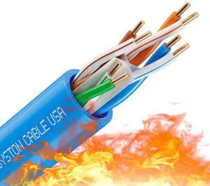 Syston Cable Technology Cat 6E Ethernet Network Cable - 250 FT600MHz 23AWG Solid Bare Copper Wire Outdoor/Indoor, Bulk No Ends 10 Ft to 1000 Ft Available, Heat Resistant Plenum Rated - CMP