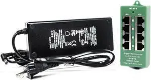 PoE Texas 4 Port PoE/PoE+ Injector with 56V 60W Power Supply - Gigabit Injector - Active Mode A Power Over Ethernet Multi Port PoE Adapter - Supports 4 PoE (802.3af or at) up to 60 watts