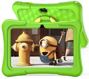 PRITOM Tablet for Kids, 7 inch Kids Tablets with WiFi, 32GB, Bluetooth, Camera, Parental Control, Pre-Installed APPs, Fre-e Games, Learning Educational Toddler Tablet with Case, Green