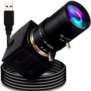 IEights 8MP 4K USB Camera 5-50mm Manual Zoom Webcam for Computer, 10X Optical Zoom, 1920x1080@30fps, Plug&Play, UVC Compatible