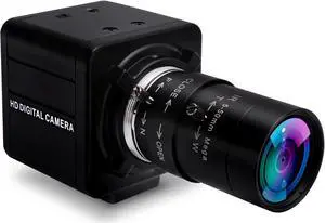 ALPCAM 10X 5-50mm Varifocal Lens USB Camera, 2MP Full HD 1080P UVC Webcam with CMOS OV2710 Sensor, 100fps High Frame Rate, Plug & Play for Windows, Mac, Linux, Android, Raspberry Pi