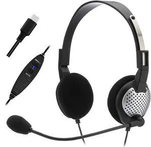 Andrea Electronics C1-1022600-1 model NC-185 VM USB High Fidelity Stereo USB Computer Headset with Noise Canceling Microphone and Volume/Mute Controls