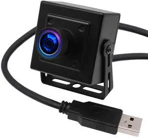 ELP 1080P USB Camera with Microphone for Computer & Raspberry Pi - Mini UVC USB2.0 Low Light Webcam with Audio Video, H.264 Sony IMX323 Sensor, 0.01lux
