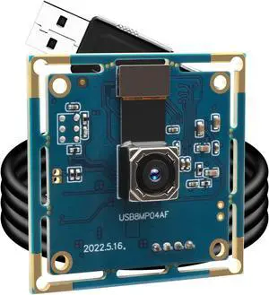 ALPCAM 8MP Autofocus USB Camera Module for Computer, IMX179 Mini UVC USB2.0 Webcam No Distortion Lightburn Camera for 3D Printer, 2448P Embedded Webcam for Windows, Linux, Android and Mac OS