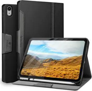 Antbox Case for iPad (A16) 11th Generation 11'' 2025/iPad 10th Generation 10.9'' 2022 with Built-in Pencil Holder Auto Sleep/Wake Function PU Leather Smart Cover (Black)