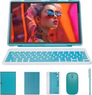ATOZEE Tablet 2 in 1 Android 14 Tablet with Keyboard 10 inch Tabletas, Include Mouse Stylus Pen Case, 6000mAh 6GB+32GB ROM 1TB Expandable Tableta, 2MP+8MP Dual Camera, WiFi-6 BT Tablets PC.