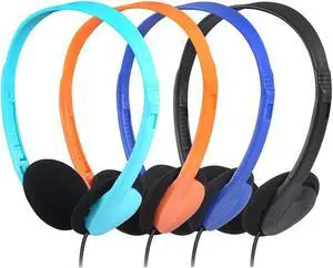 CN-Outlet Bulk Headphones for Classroom Kids Multi Colored 50 Pack, Wholesale Over Ear Student Head Phones Perfect for Schools, Libraries, Computer Lab, Testing Centers, Museums, Hotels(4 Colores)