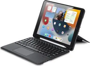 DUX DUCIS iPad 9th Generation Case with Keyboard 8th/7th Gen/iPad Pro 10.5 / iPad Air 3, Multi-Touch Trackpad and Pencil Holder, 7 Color Backlit Wireless Detachable Magnetic Folio Cover (Black)