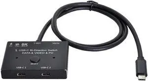 Chenyang PD 8K@30hz 100W 10Gbps USB-C Type-C Bi-Direction Switch MST 1 to 2 Hub Support Video Data