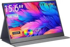 Flyzuni 15.6 inch Portable Monitor,1080P USB-C HDMI,Portable Monitor for Laptop, HDR Plug&Play,PC,Mac,Phone,PS,Xbox,Swich,IPS Ultra-Thin Zero Frame, Metal Case