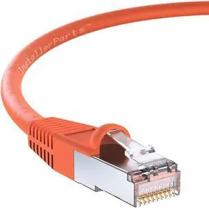 InstallerParts (10 Pack Ethernet Cable CAT6 Cable Shielded (SSTP/SFTP) Booted 7 FT - Orange - Professional Series - 10Gigabit/Sec Network/High Speed Internet Cable, 550MHZ