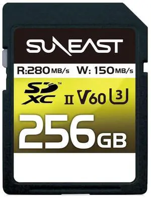 SUNEAST Ultimate PRO SD UHS-II 256GB Card V60 Up to 150MB/s Write Speed and 280 MB/s Read Speed | for Professional Vloggers, Filmmakers, Photographers & Content Curators