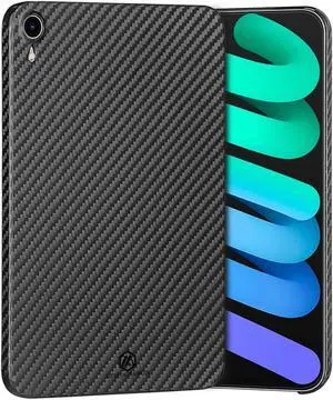 MONOCARBON Real Carbon Fiber Case for 8.3in iPad mini 6/7,Shockproof & Anti-Scratch & Thin & Lightweight Protective Hard Cover for 2021 iPad mini 6th Generation / 2024 iPad mini 7(A17 Pro)