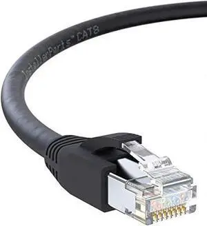 InstallerParts Ethernet Cable CAT8 Cable (10 Pack) 0.5 FT - Black - Professional Series - 40Gigabit/Sec Network/High Speed Internet Cable for Router, Modem,Gaming/2000 MHZ, 24AWG