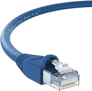 InstallerParts (10 Pack Ethernet Cable CAT6A Cable UTP Booted 2 FT - Blue - Professional Series - 10Gigabit/Sec Network/High Speed Internet Cable, 550MHZ