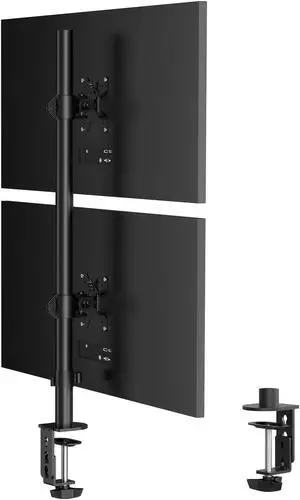 Pholiten Tall Vertically Stacked Dual Monitor Desk Mount Stand,Extra Tall 31 Inch Monitor Stand, Fully Adjustable Monitor arm for 13-32 Inch LCD ScreenHolds up to 22lbs