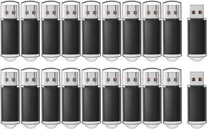 RAOYI 20 Pack 16GB USB Flash Drive Bulk USB 2.0 Memory Stick Thumb Drive Pen Drive Bundle-Black