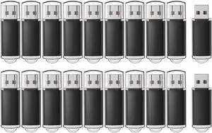 RAOYI 20 Pack 8GB USB Flash Drive Bulk USB 2.0 Memory Stick Thumb Drive Pen Drive Bundle-Black