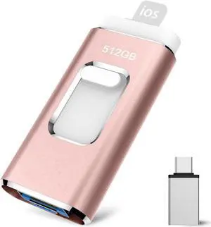 NARFISH 512GB Photo Stick, 4 in 1 Universal OTG USB 3.0 Flash Drive, Thumb Drive Memory Stick Photosticks for Pictures, Compatible with Phone 13/Mac/Pad/Android, B0BWJ2XNCM01, gold