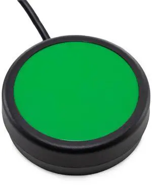 One Button Switch Wired to 3.5mm Plug (2.5, Green) Twelve Foot (3.6m) Cord