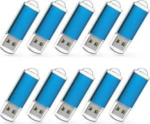 RAOYI 10 Pack 32GB USB Flash Drive USB 2.0 Memory Stick Bulk Thumb Drive Pen Drive Jump Drive-Blue