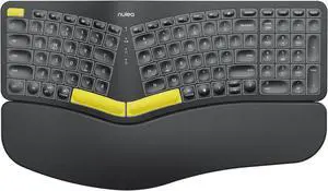 Nulea Wireless Ergonomic Keyboard, Split Keyboard with Wrist Rest, USB-C Charging, 7-Color Backlight, Natural Typing, Bluetooth and USB Connectivity, Compatible with Windows/Mac