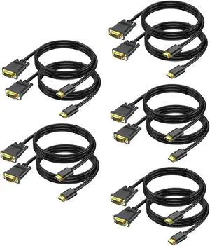 URELEGAN HDMI to VGA Cable 3 Feet 10-Pack, HDMI to VGA (Male to Male) 1080P HD Video Cord Compatible for Computer, Desktop, Laptop, PC, Monitor, Projector, HDTV and More (NOT Bidirectional)