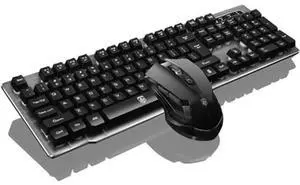 Wireless Mechanical Feel Keyboard and Mouse Set,2.4Ghz Cordless Gaming Keyboard for Laptop Desktop PC Strong Compatible with Windows,ios,Android(above 4.0),etc -No Backlight