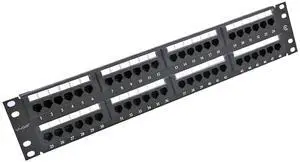 VIVOCH 2U 48 Ports Cat6 Unshielded Wallmount or Rackmount Patch Panel UTP Ethernet Patch Panel with Cat6 Adapter Patch Panel