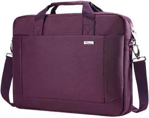 Voova Laptop Bag Case 17 17.3 Inch Computer Sleeve Messenger Bag with Shoulder Strap Expandable Waterproof Large Capacity Business Briefcase for Work Travel Fit 17-18 Laptop, Women Ladies, Purple