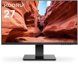 KOORUI Monitor 27 Inch 1080p PC Monitor 3000:1 Contrast Ratio with HDMI VGA for Office and Home, 99% SRGB, Frameless, Eye Care, Tilt Adjustment, VESA Mountable, Black
