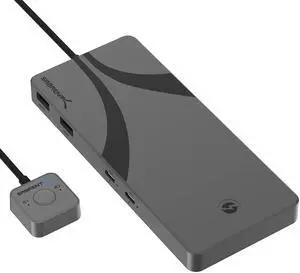 SABRENT Thunderbolt 4 KVM Switch, Peripheral Sharing with 3X Thunderbolt 4 USB C 40Gbps, 2X USB-C Charging 60W (PD 3.0) | 4X USB Type A 3.2x2 10Gbps | Supports 4K@144Hz / 8K@60Hz DSC (SB-TB4K)